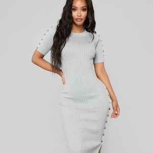 Fashion Nova Gray Sweater Dress